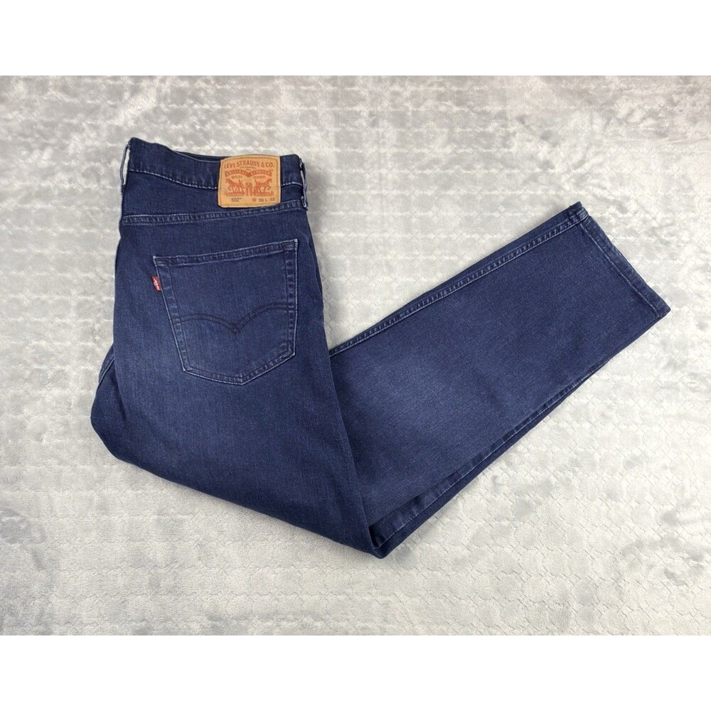 Levi's 502 Jeans Mens 36x32 Regular Taper Stretch All Seasons Tech Dark Wash